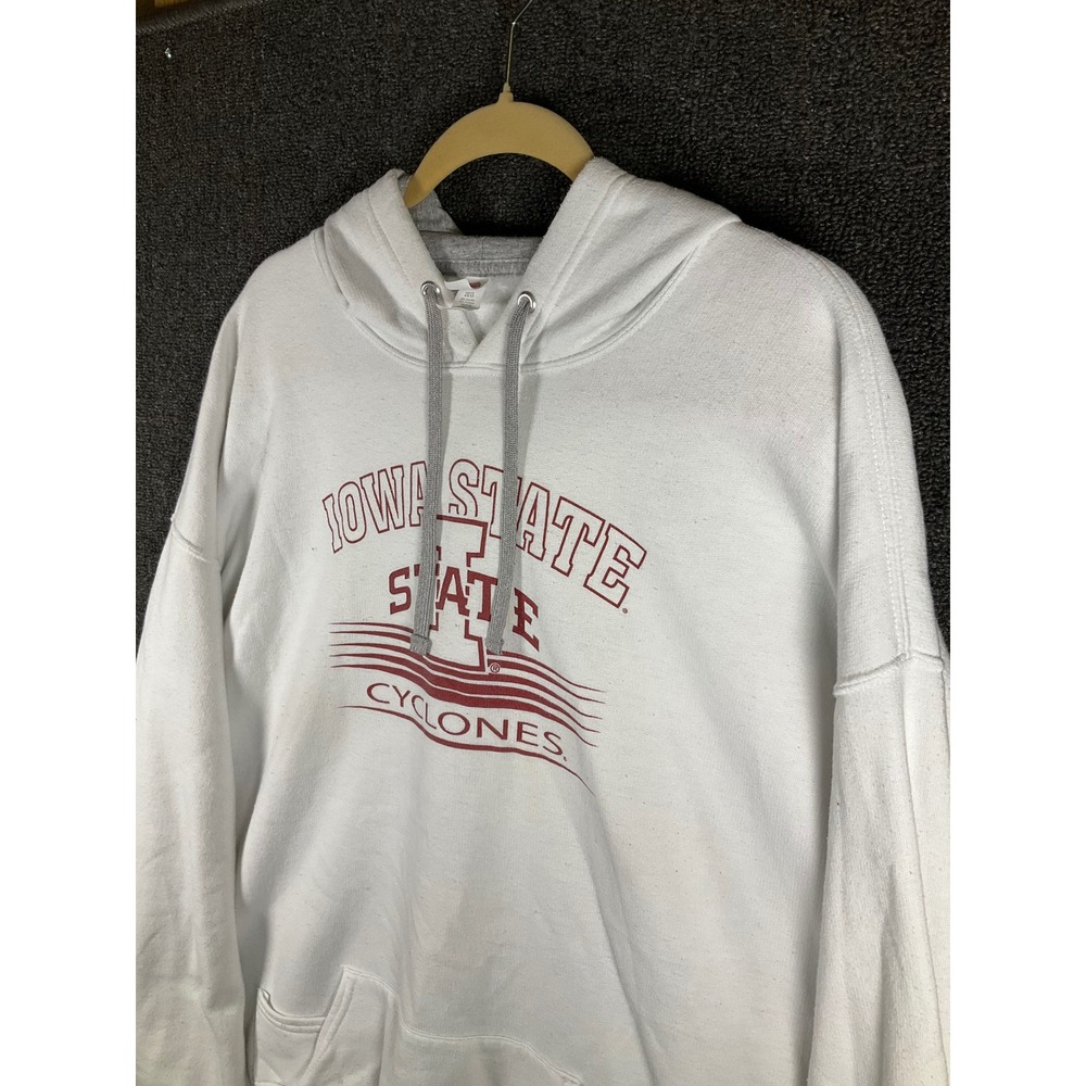 Fruit of the Loom Iowa State Cyclones Hoodie Mens 2XL White Sofspun Sweatshirt